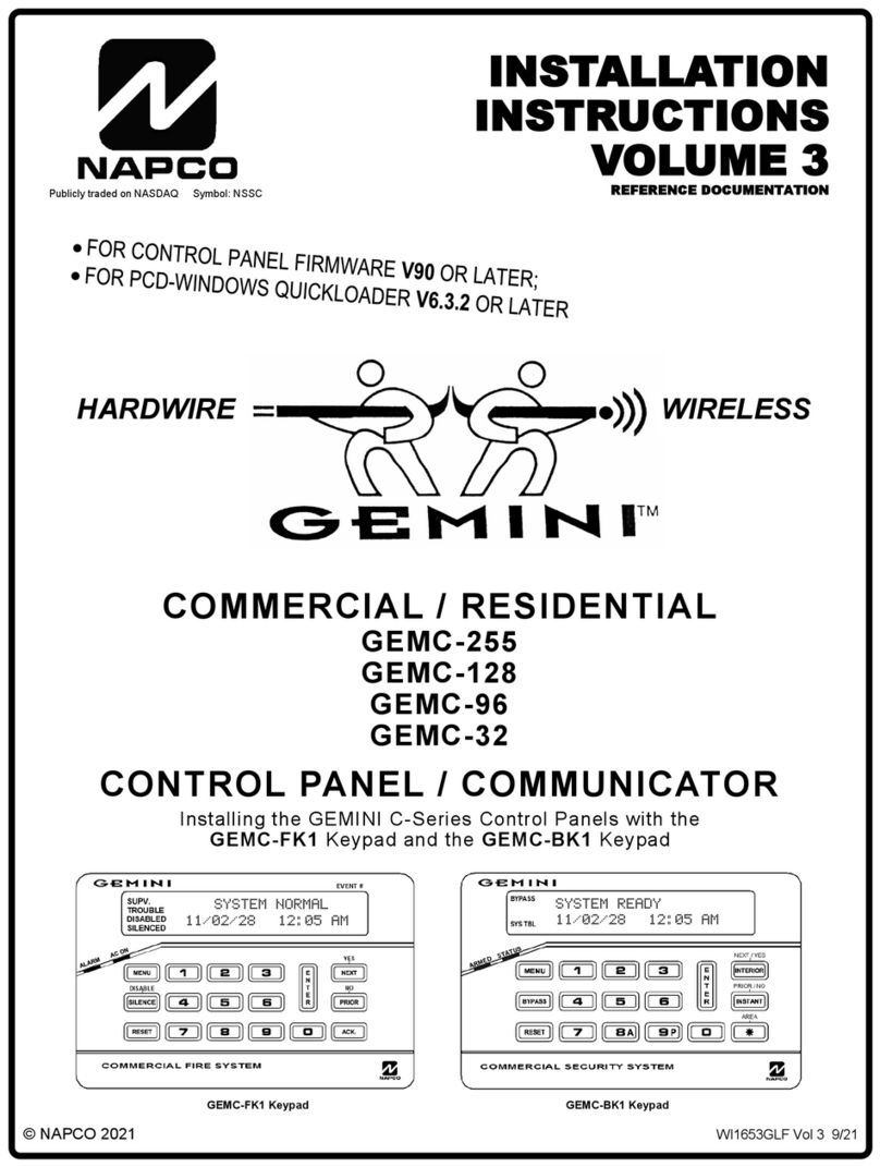 NAPCO GEMINI C Series installation instructions