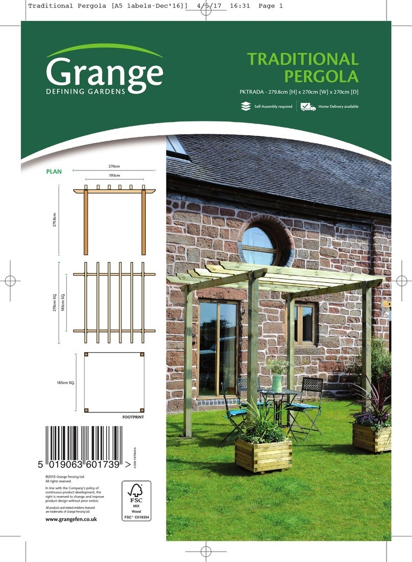 Grange TRADITIONAL PERGOLA User manual Grange TRADITIONAL PERGOLA User manual