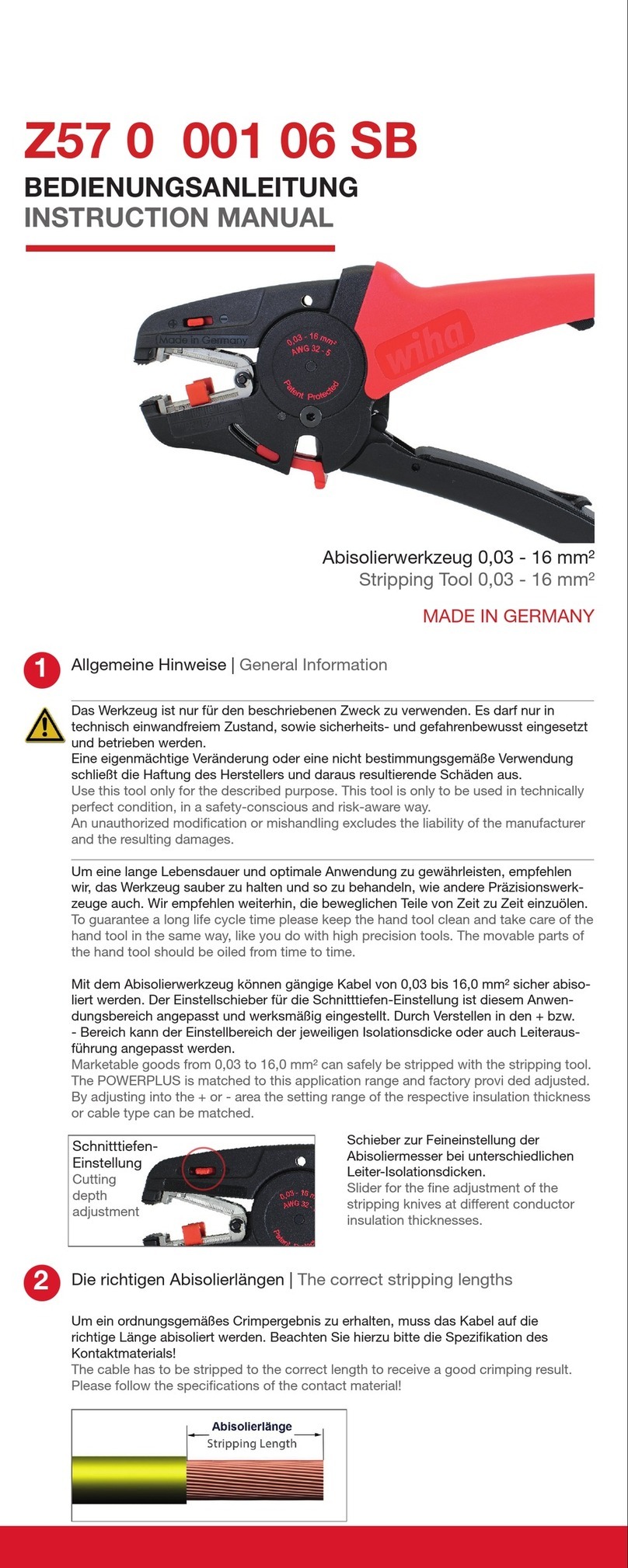 Wiha Z57 0 001 06 SB instruction manual