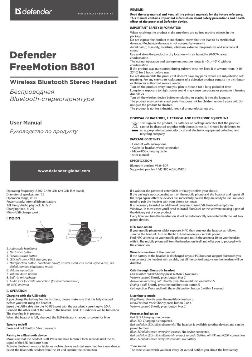 Defender FreeMotion B801 user manual
