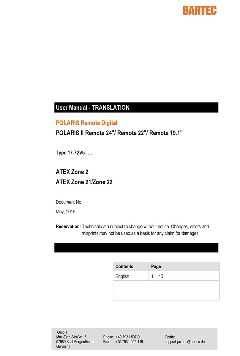 Bartec Polaris Remote 15" User manual