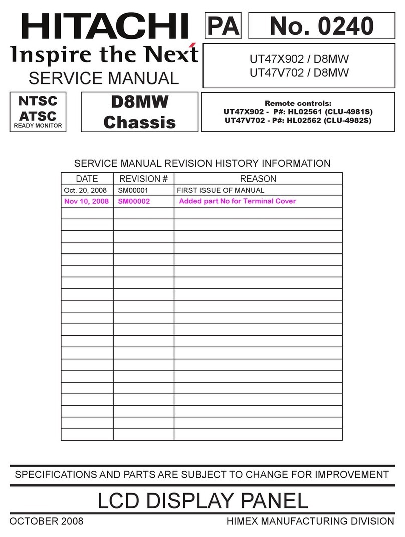 Hitachi UT47X902 - 47" LCD Flat Panel Display Service manual