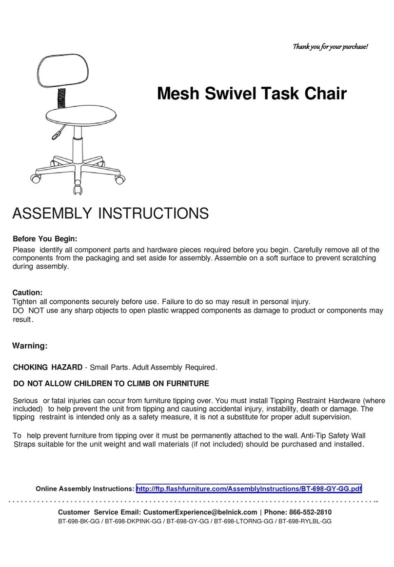 Belnick Mesh Swivel Task Chair Assembly instructions