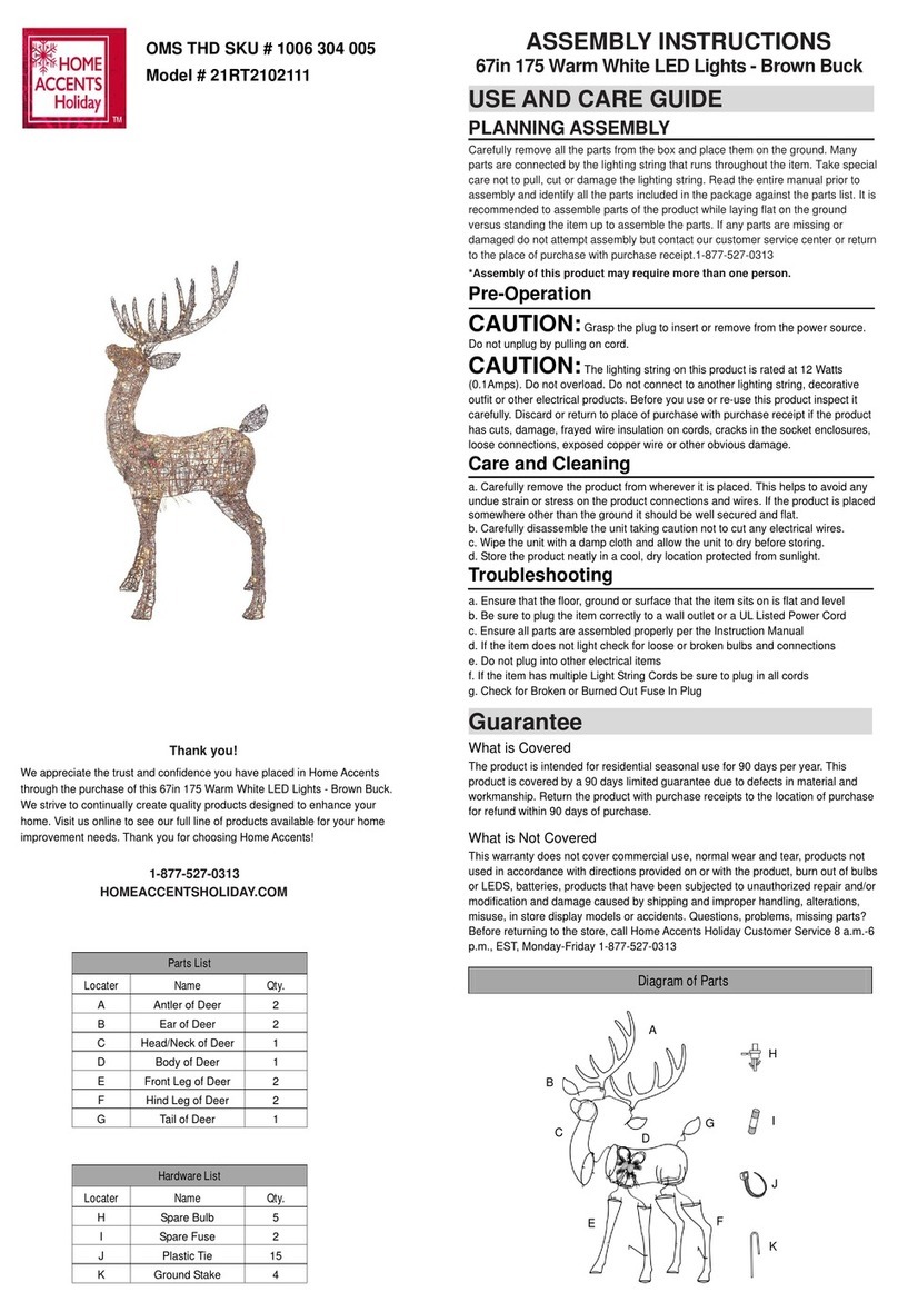 Home Accents Holiday 21RT2102111 Assembly instructions