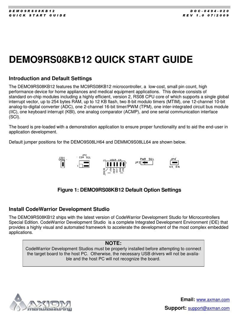 Axiom DEMO9RS08KB12 quick start guide