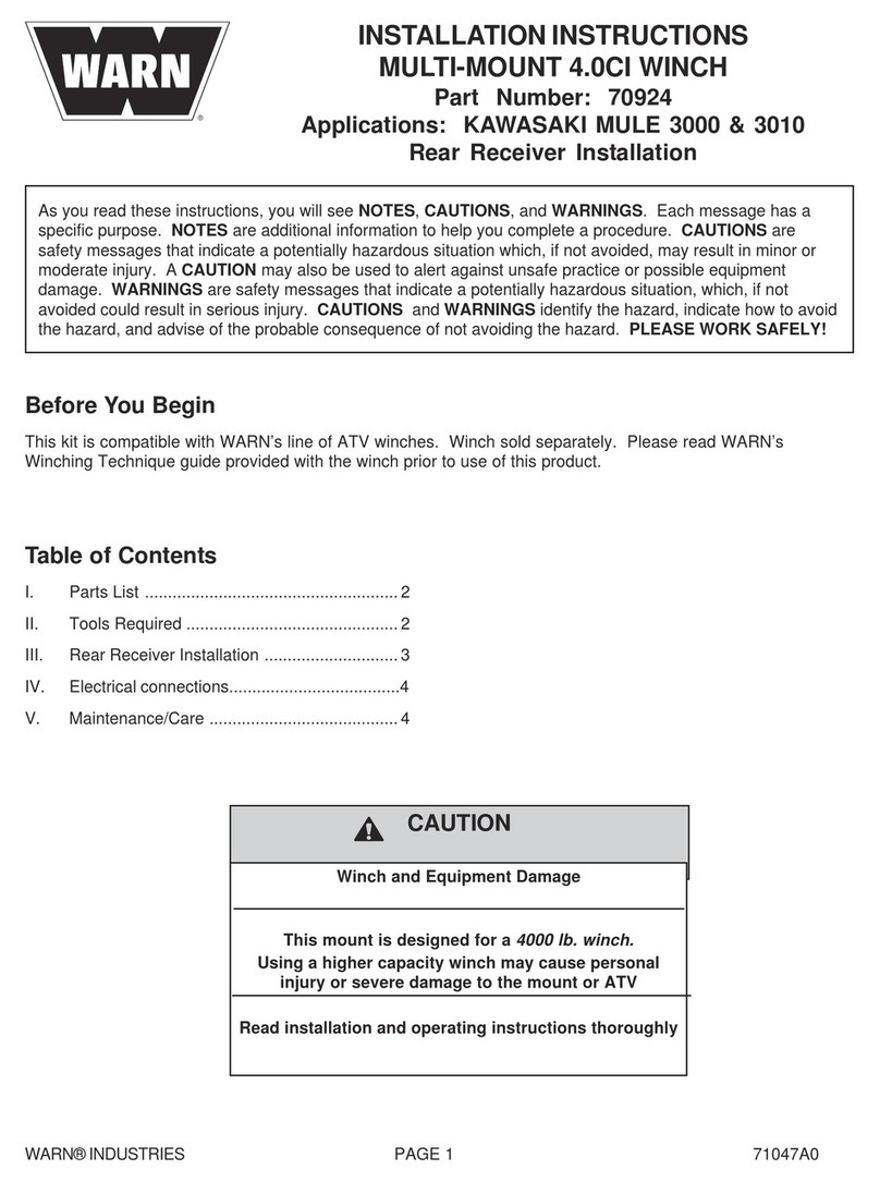 Warn 70924 installation instructions