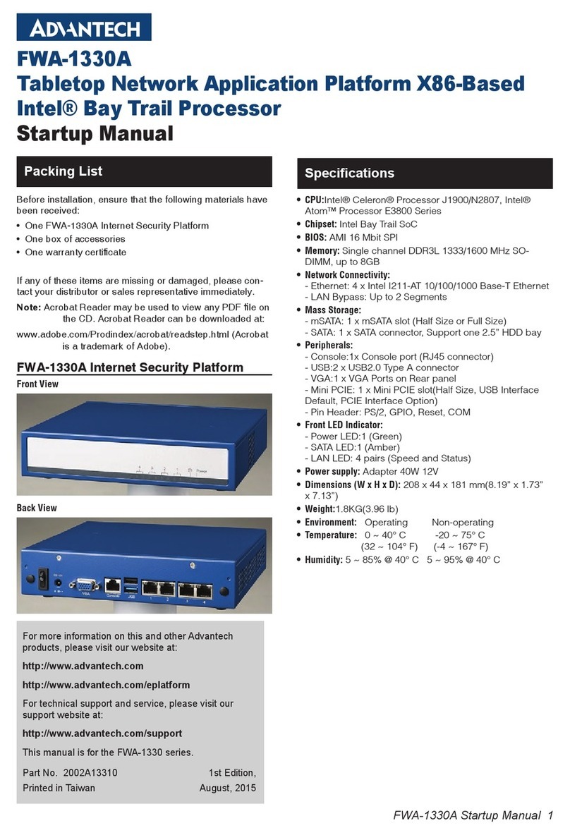 Advantech FWA-1330A Installation and operation manual Advantech FWA-1330A Installation and operation manual