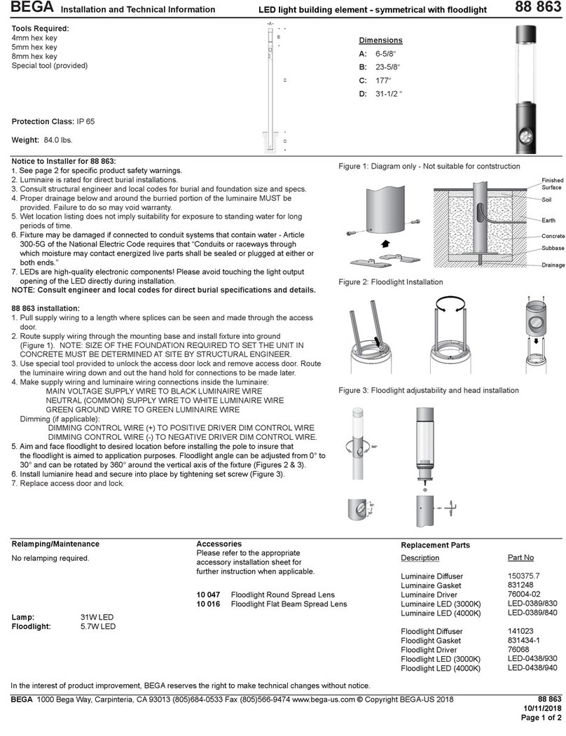 BEGA 88 863 Installation and technical information