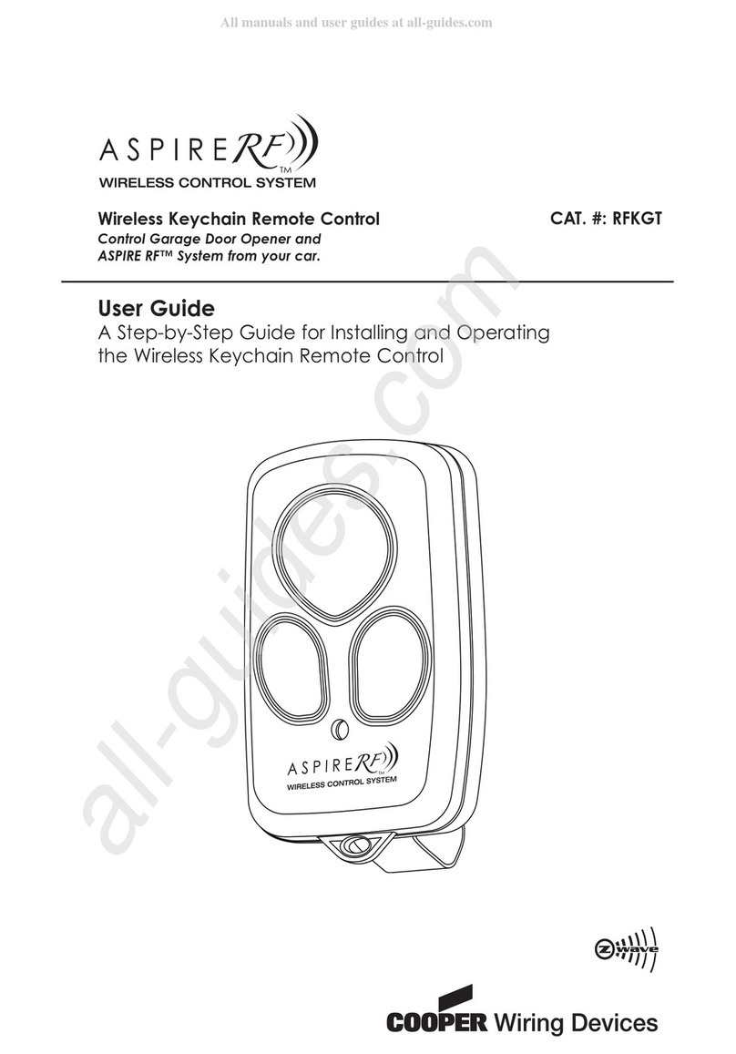 Cooper Wiring Devices Aspire RF RFKGT user guide