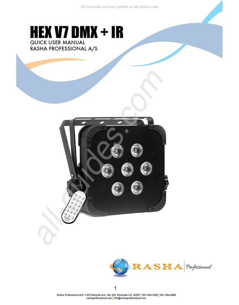 RASHA PROFESSIONAL HEX V7 DMX + IR Quick user manual
