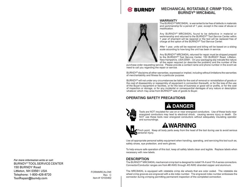 Burndy MRC840AL User manual
