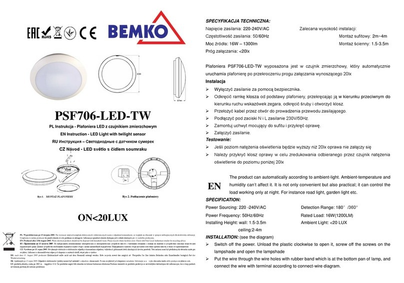 BEMKO PSF706-LED-TW instruction manual