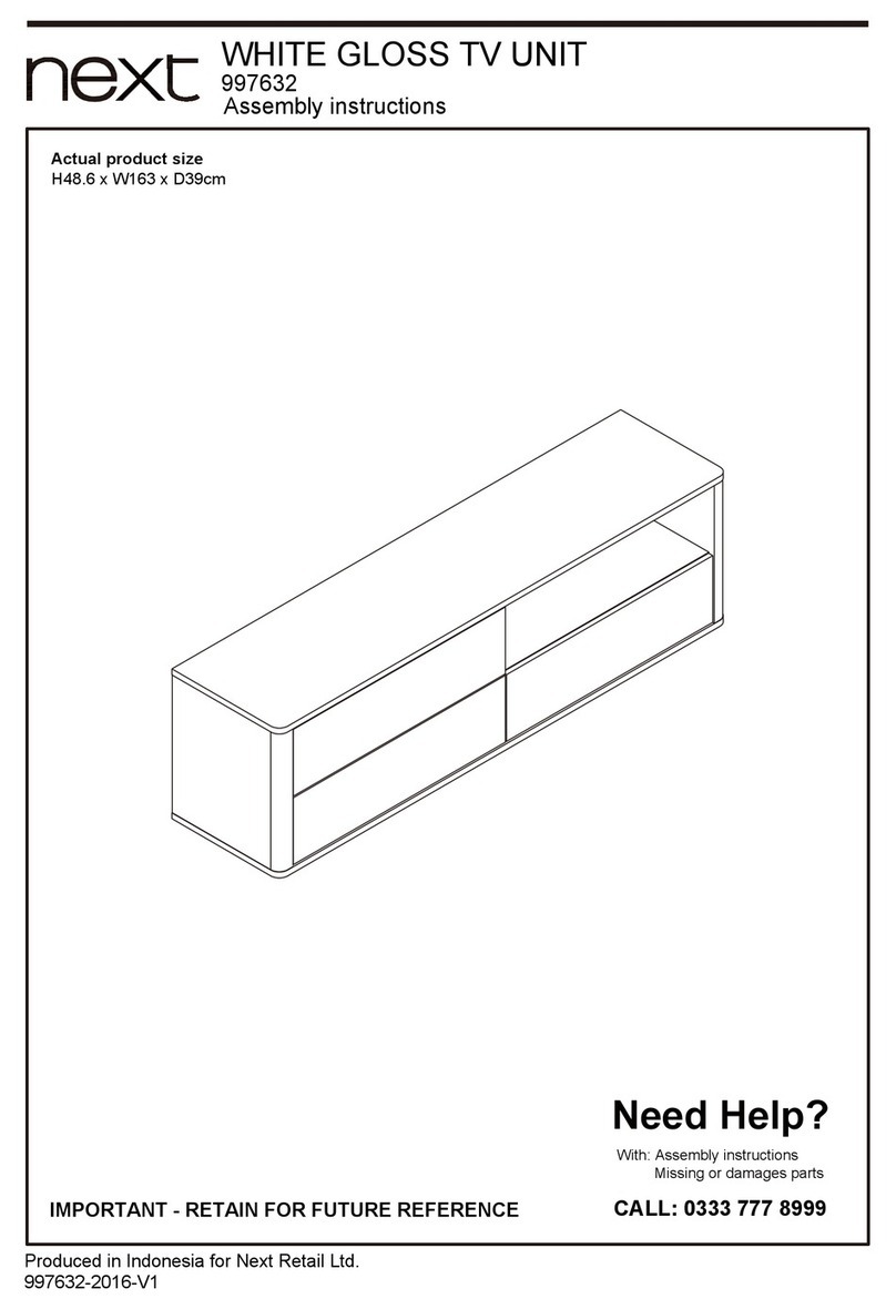Next WHITE GLOSS TV UNIT 997632 User manual Next WHITE GLOSS TV UNIT 997632 User manual