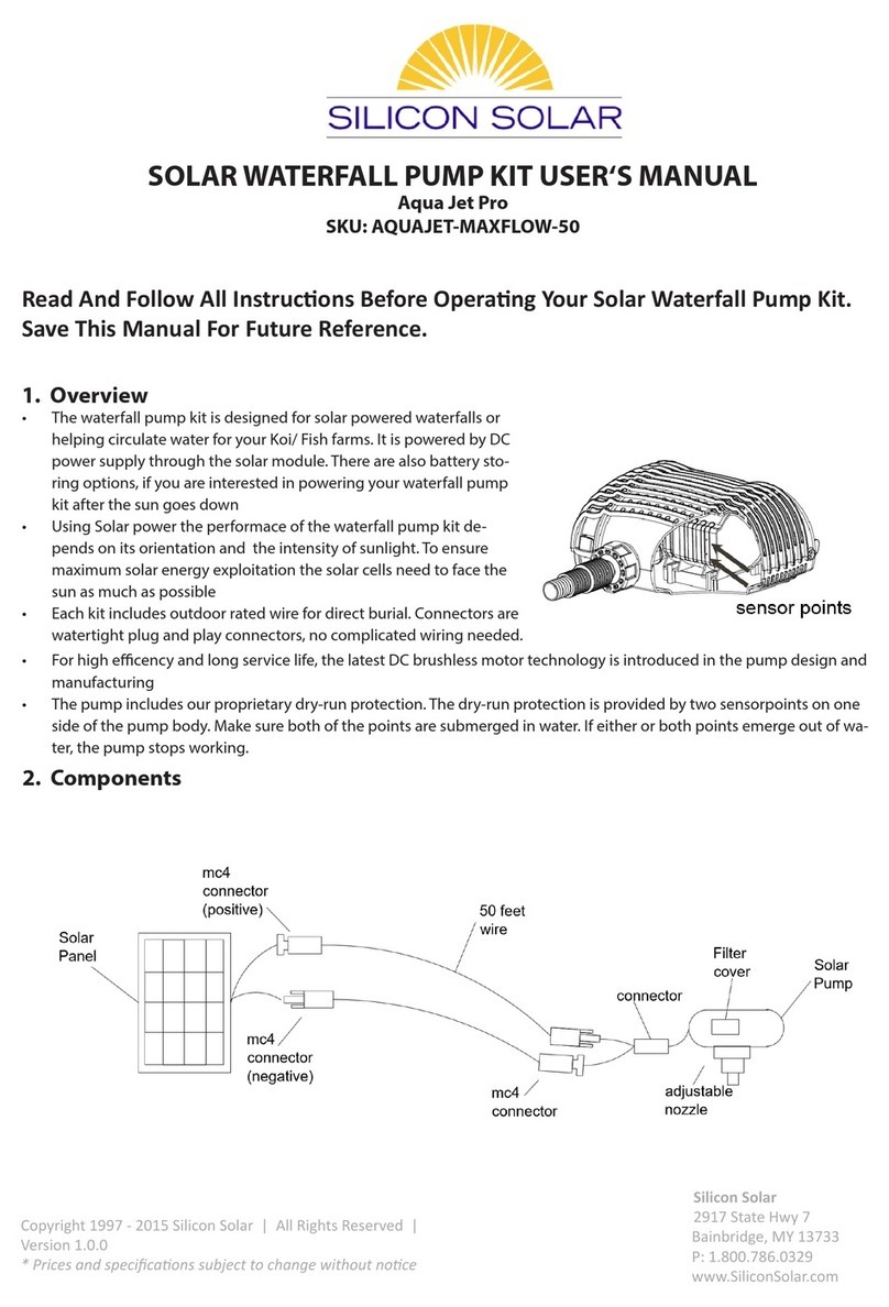 Silicon Solar AQUAJET-MAXFLOW-50 User manual