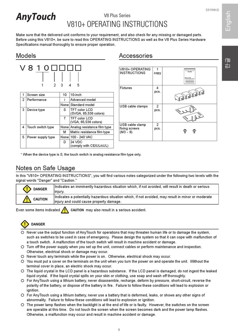 RS Automation AnyTouch V8 Plus Series User manual