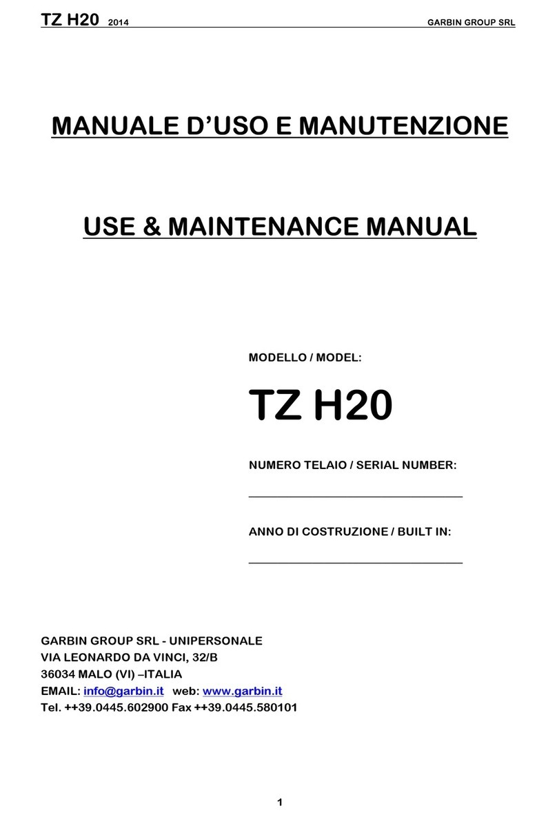 Garbin TZ H20 Use & maintenance manual