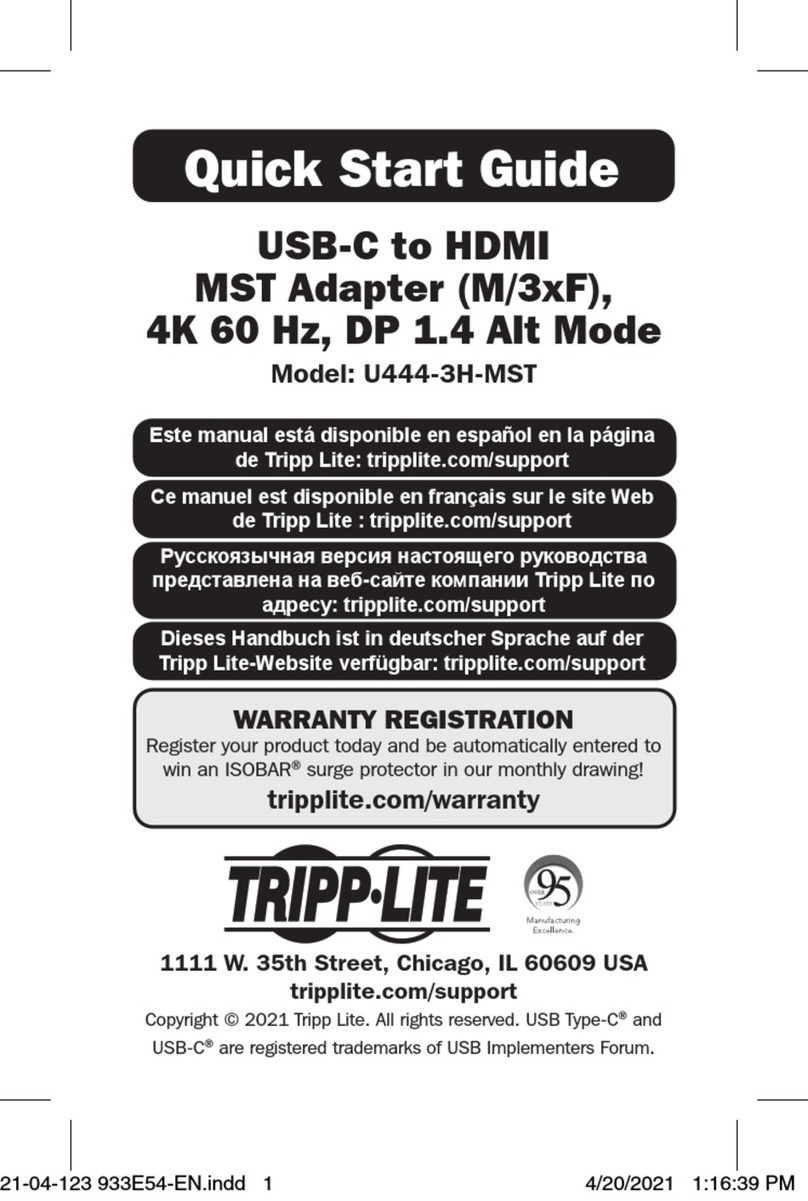 Tripp Lite U444-3H-MST quick start guide