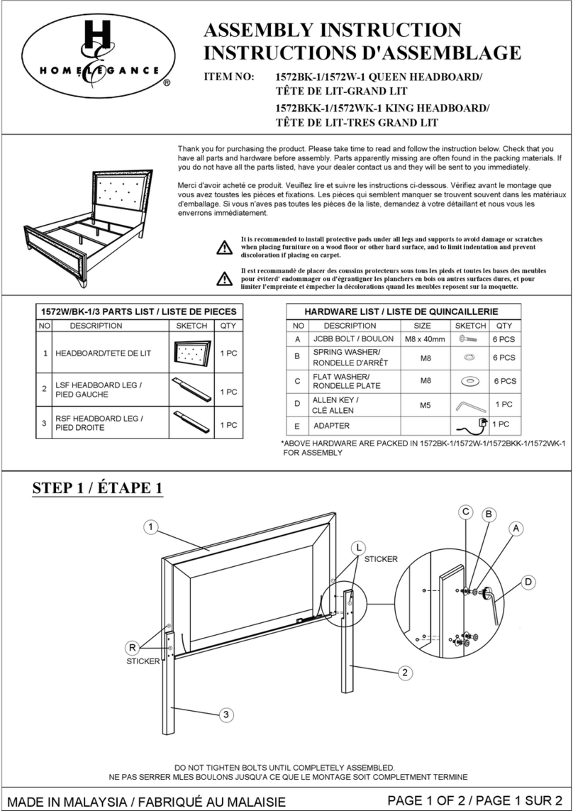 Homelegance 1572BK-1 User manual Homelegance 1572BK-1 User manual