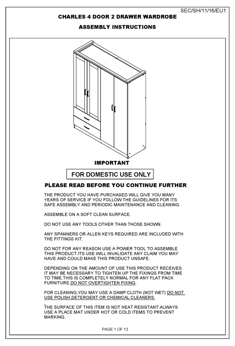Seconique NEVADA 4 DOOR 2 DRAWER WARDROBE Assembly instructions