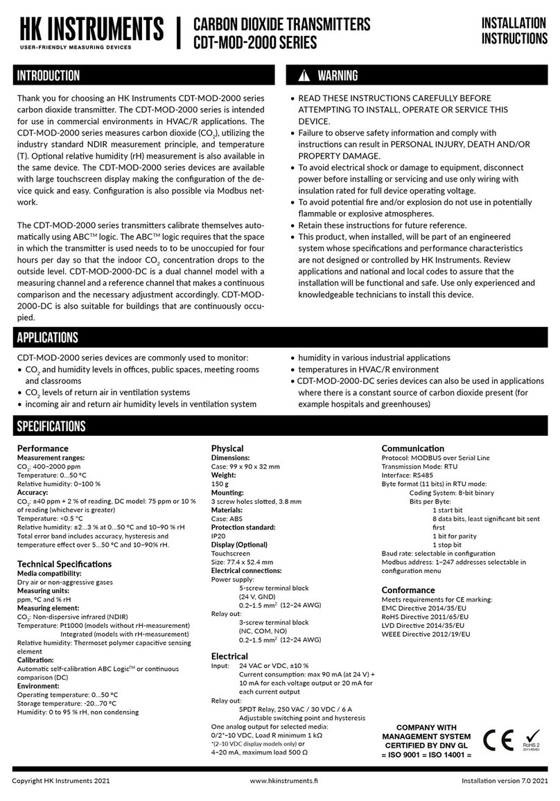 HK Instruments CDT-MOD-2000 Series User manual