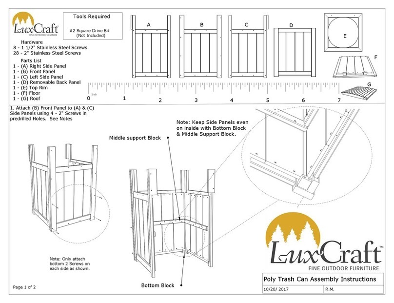 LuxCraft Poly Trash Can Assembly instructions LuxCraft Poly Trash Can Assembly instructions