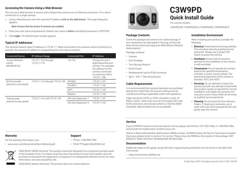 Safe Fleet C3W9PD03E Quick install guide