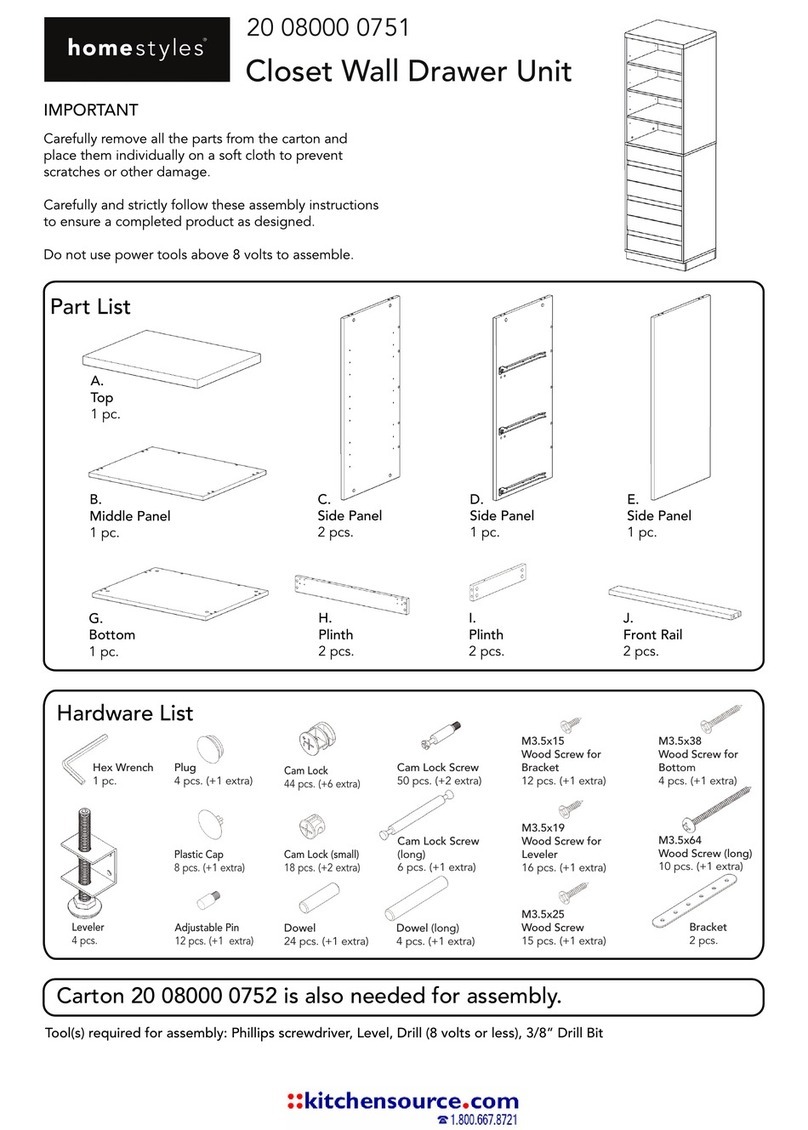 Home Styles 20 08000 0751 Assembly instructions
