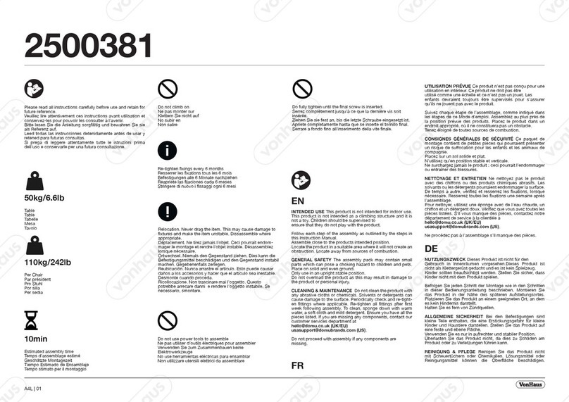 VonHaus 2500381 manual
