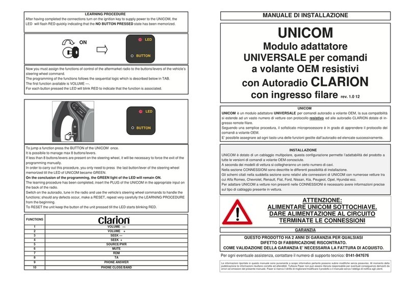 Clarion UNICOM User manual Clarion UNICOM User manual