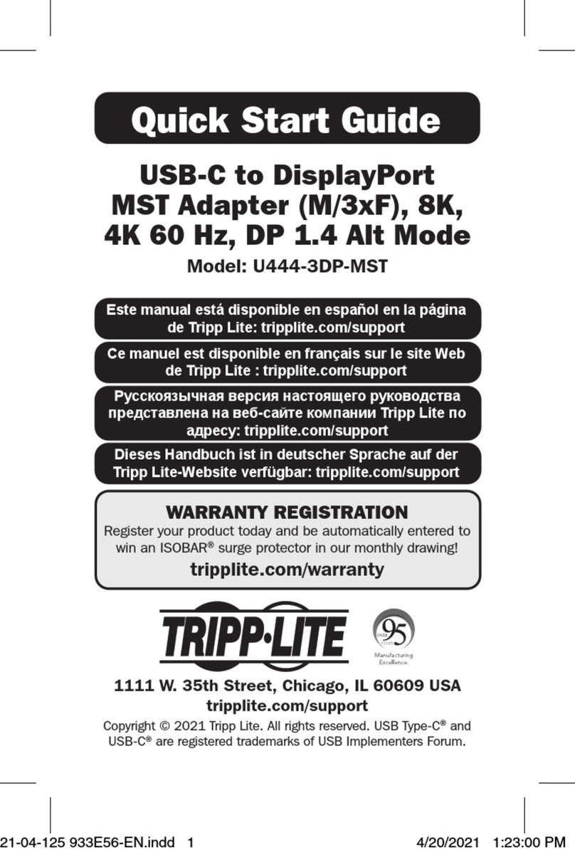 Tripp Lite U444-3DP-MST quick start guide