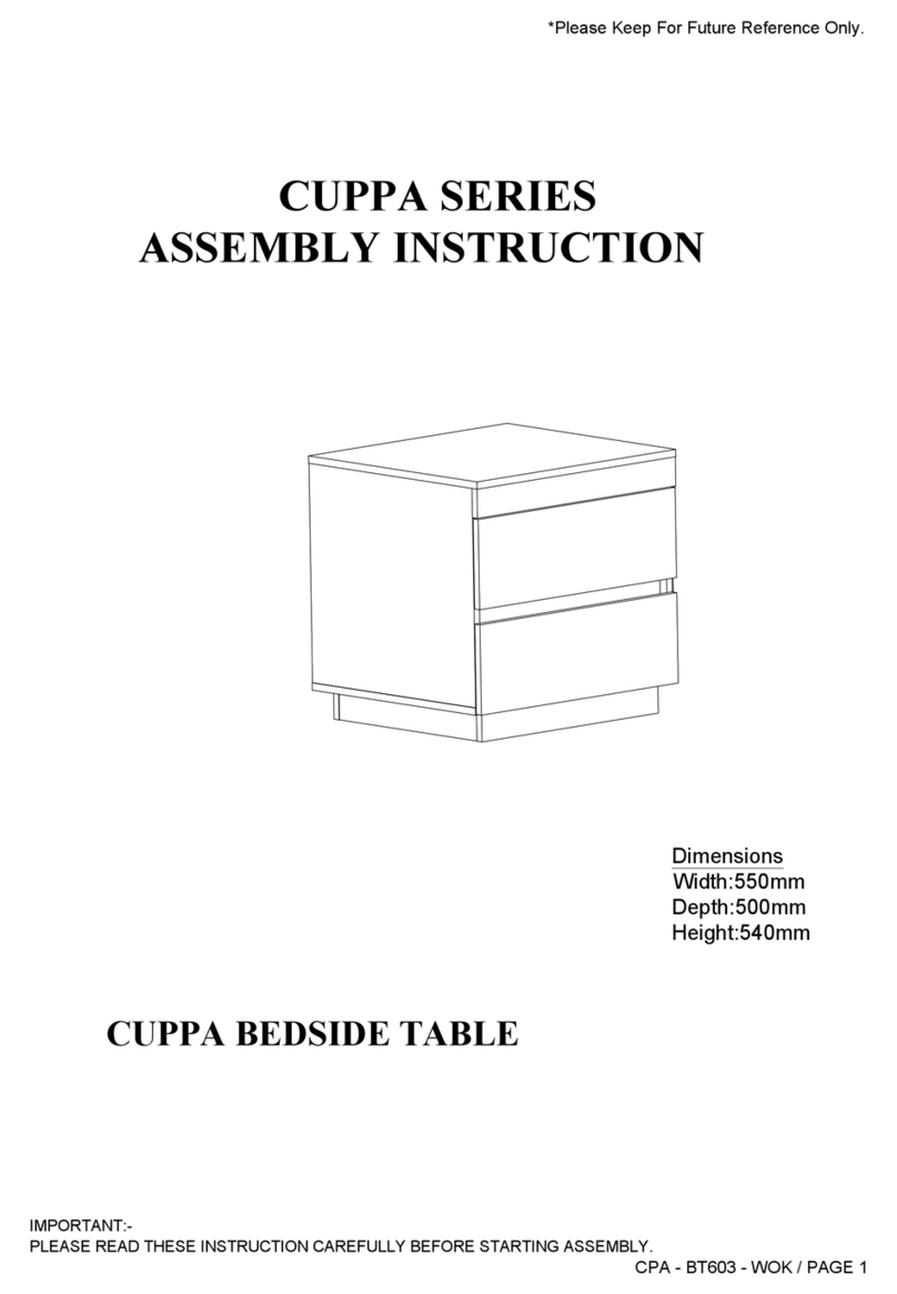 eliving FURNITURE CUPPA Series Assembly instruction eliving FURNITURE CUPPA Series Assembly instruction