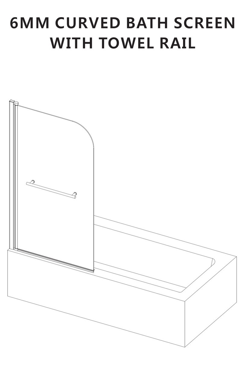 Plumbworld 6MM CURVED BATH SCREEN WITH TOWEL RAIL manual