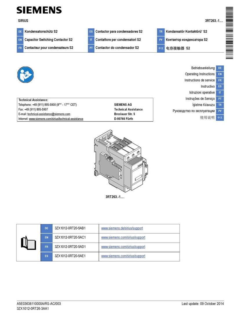 Siemens SIRIUS 3RT263-1 Series User manual