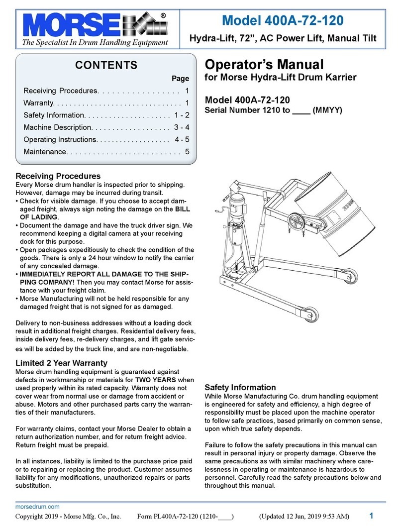 morse 400A-72-120 Operator's manual