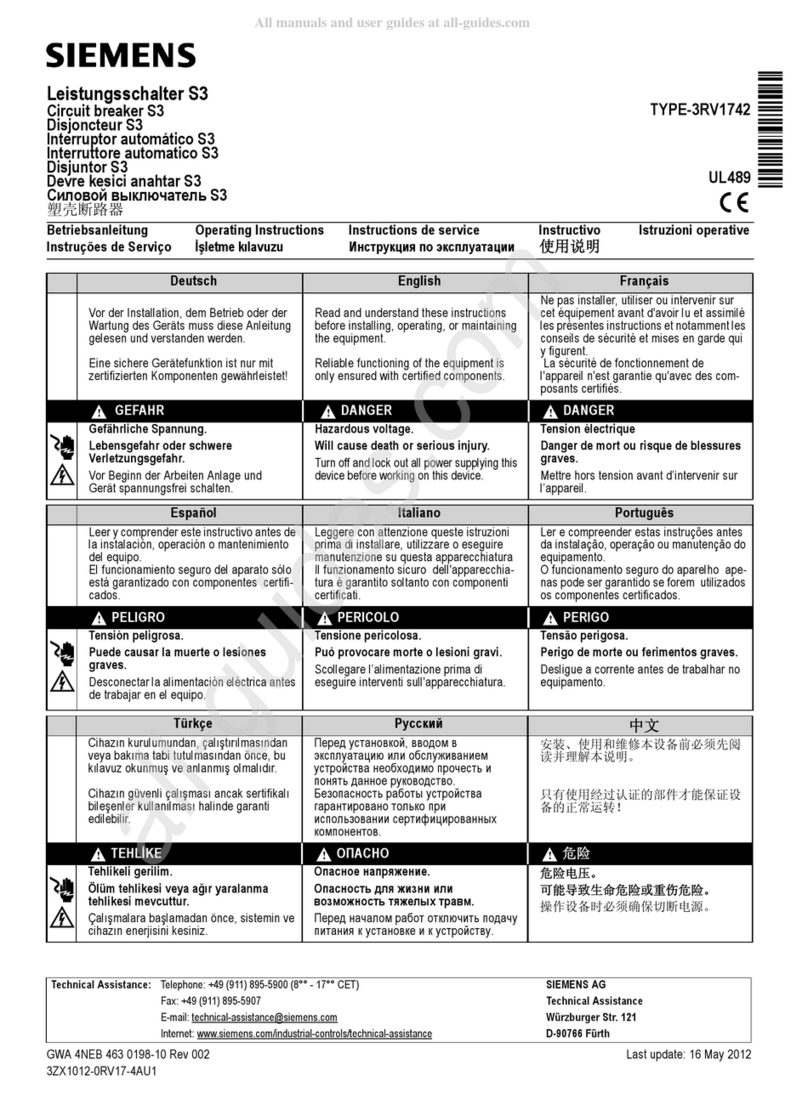 Siemens 3RV1742 User manual