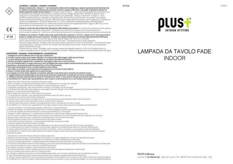 EURO3PLAST SPA Plust Fade manual