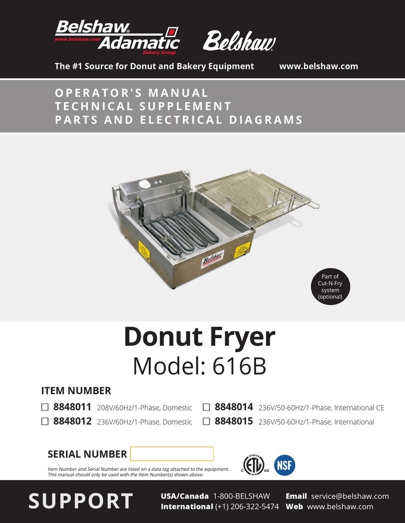 Belshaw Brothers 616B OPERATOR’S MANUAL, TECHNICAL SUPPLEMENT, PARTS AND ELECTRICAL DIAGRAMS