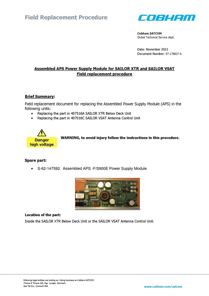 COBHAM SAILOR XTR Use and care manual