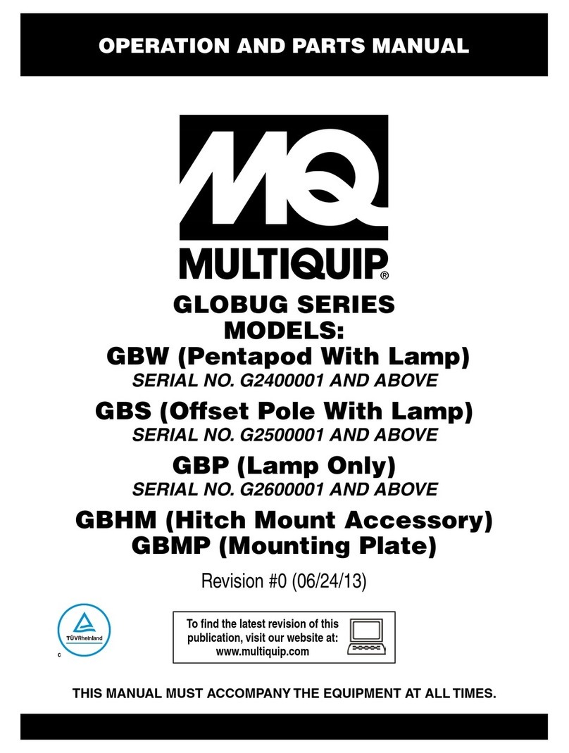 MULTIQUIP GLOBUG Series Operation and parts manual