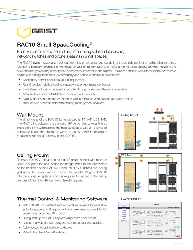Geist SpaceCooling RAC10 quick start guide