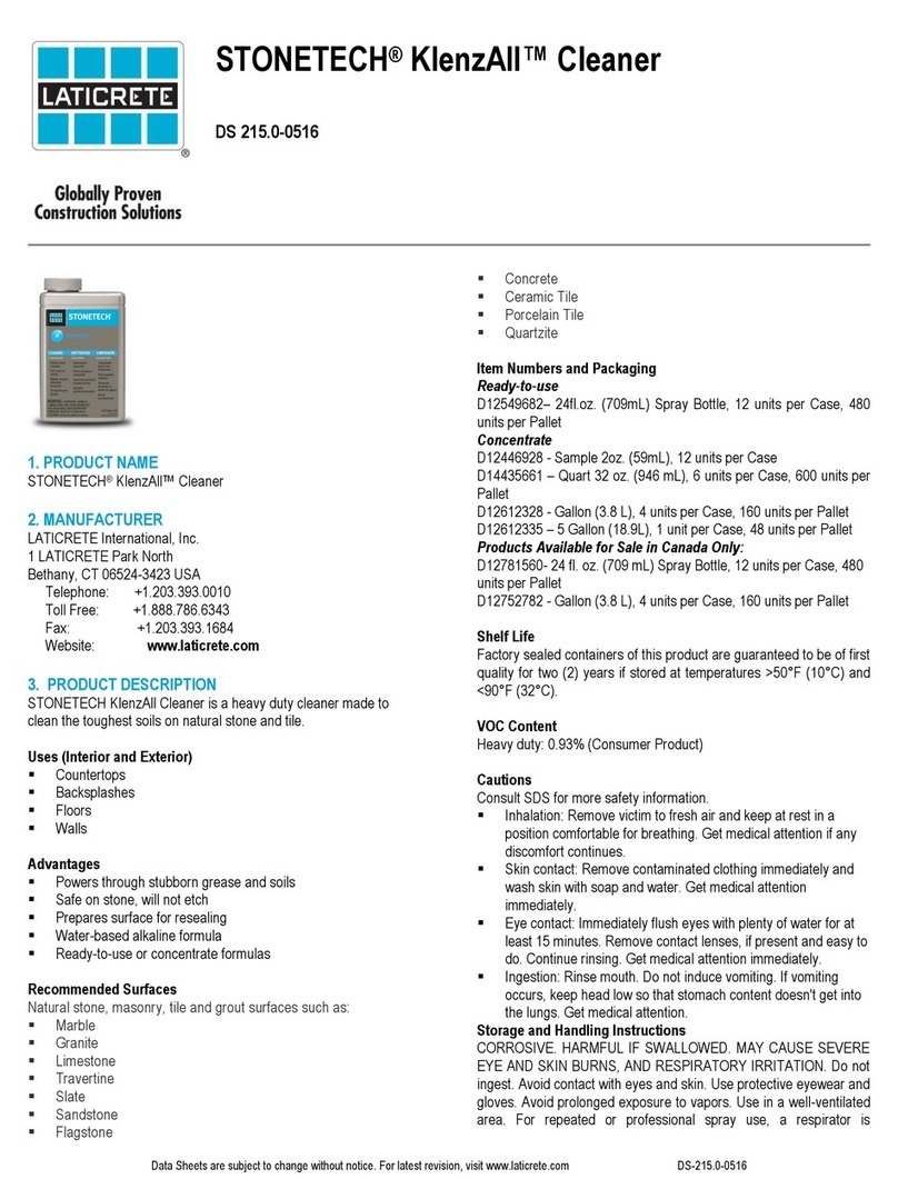 LATICRETE STONETECH KlenzAll quick start guide