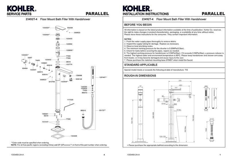 Kohler PARALLEL 23492T-4 User manual Kohler PARALLEL 23492T-4 User manual