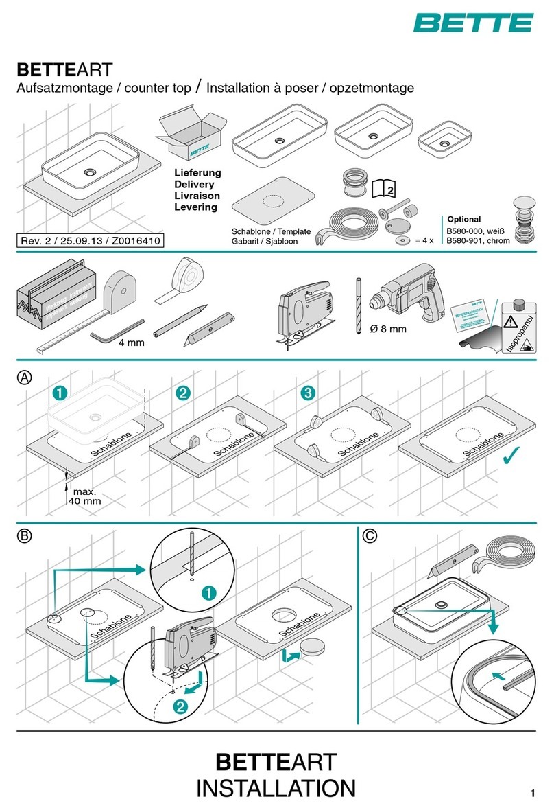 BETTE ART A181 installation manual