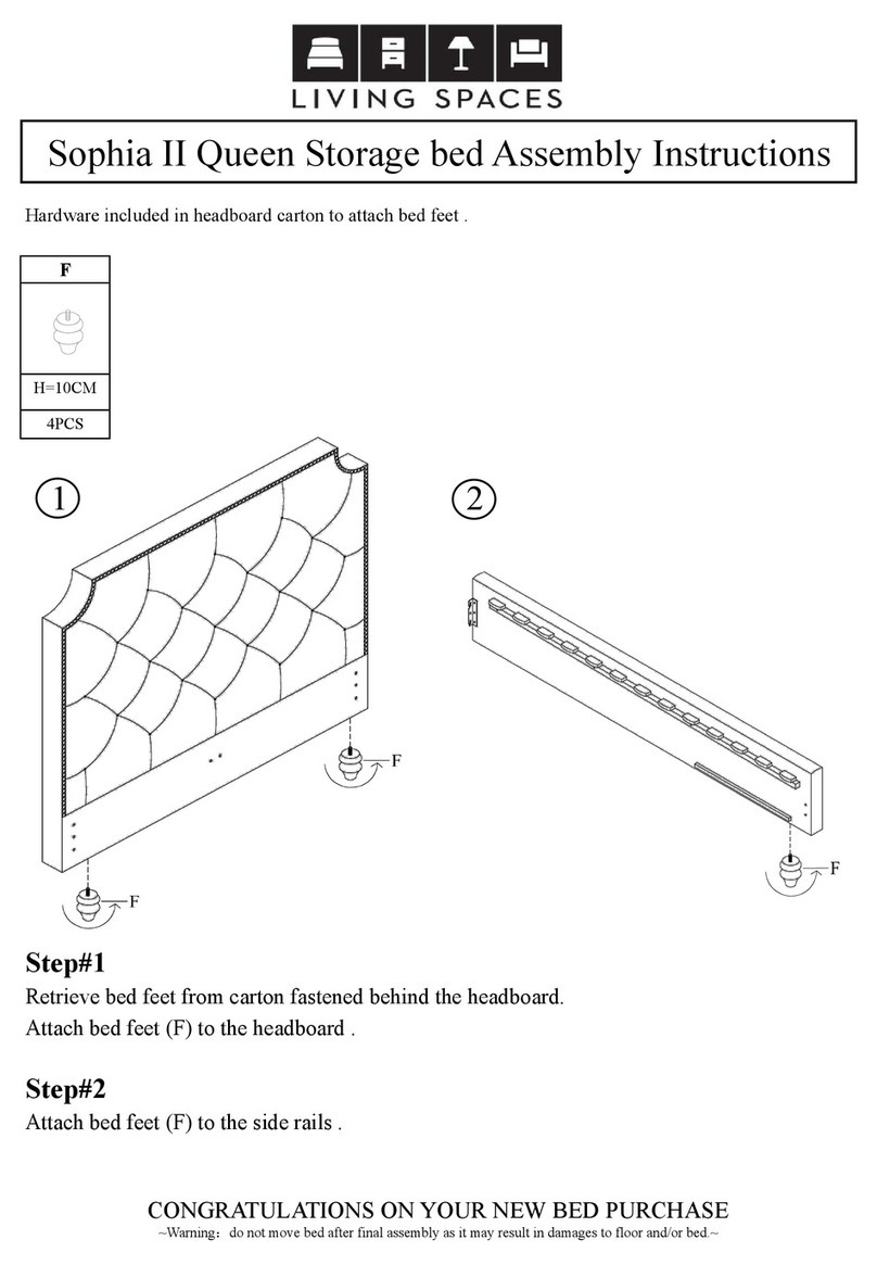Living Spaces Sophia II Queen Storage bed 255543 User manual