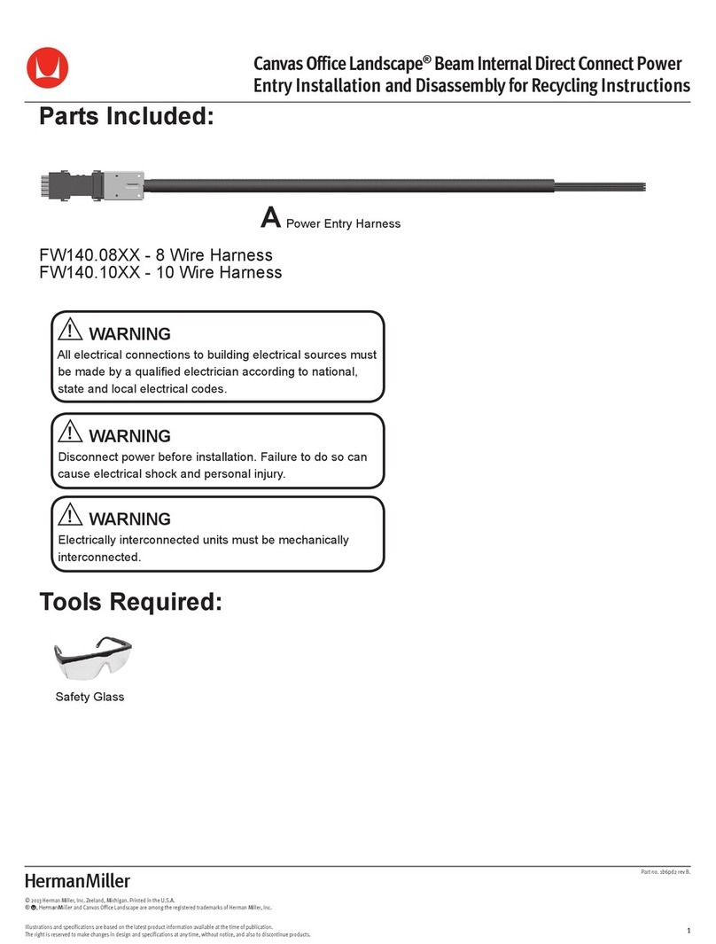 Herman Miller Canvas Office Landscape FW140.08 Series Installation and Disassembly for Recycling Instructions Herman Miller Canvas Office Landscape FW140.08 Series Installation and Disassembly for Recycling Instructions