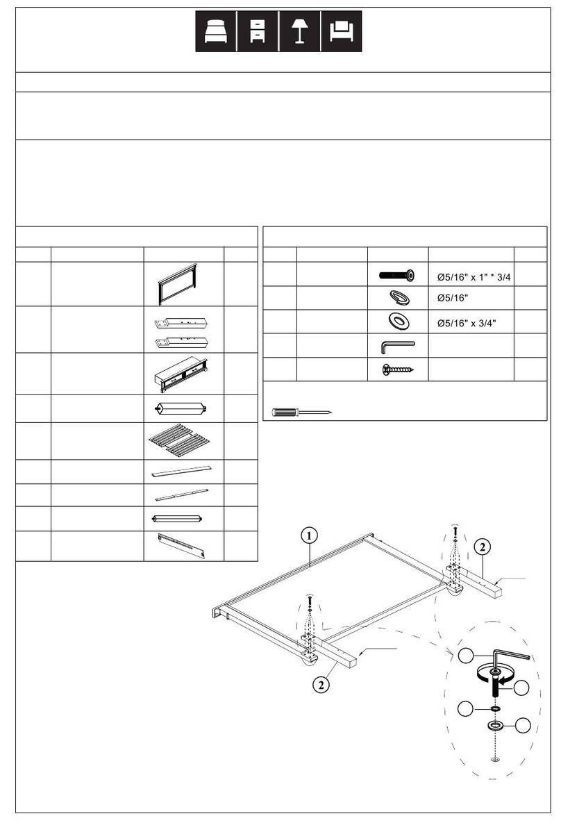Living Spaces 5/0 QUEEN STORAGE BED 305-P158170 Assembly instructions