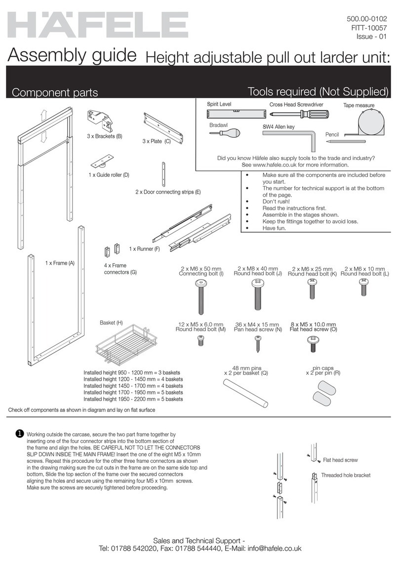 Häfele Height adjustable pull out larder unit User manual Häfele Height adjustable pull out larder unit User manual