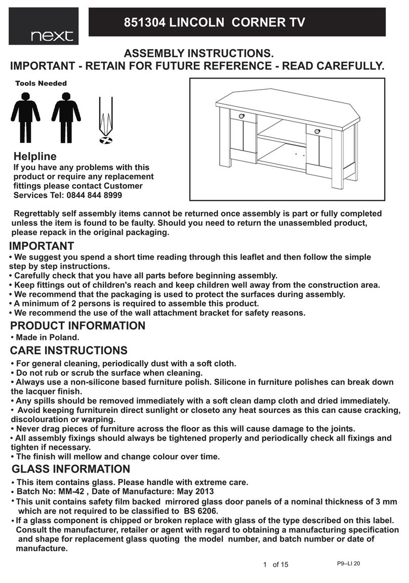 Next LINCOLN CORNER TV 851304 User manual Next LINCOLN CORNER TV 851304 User manual