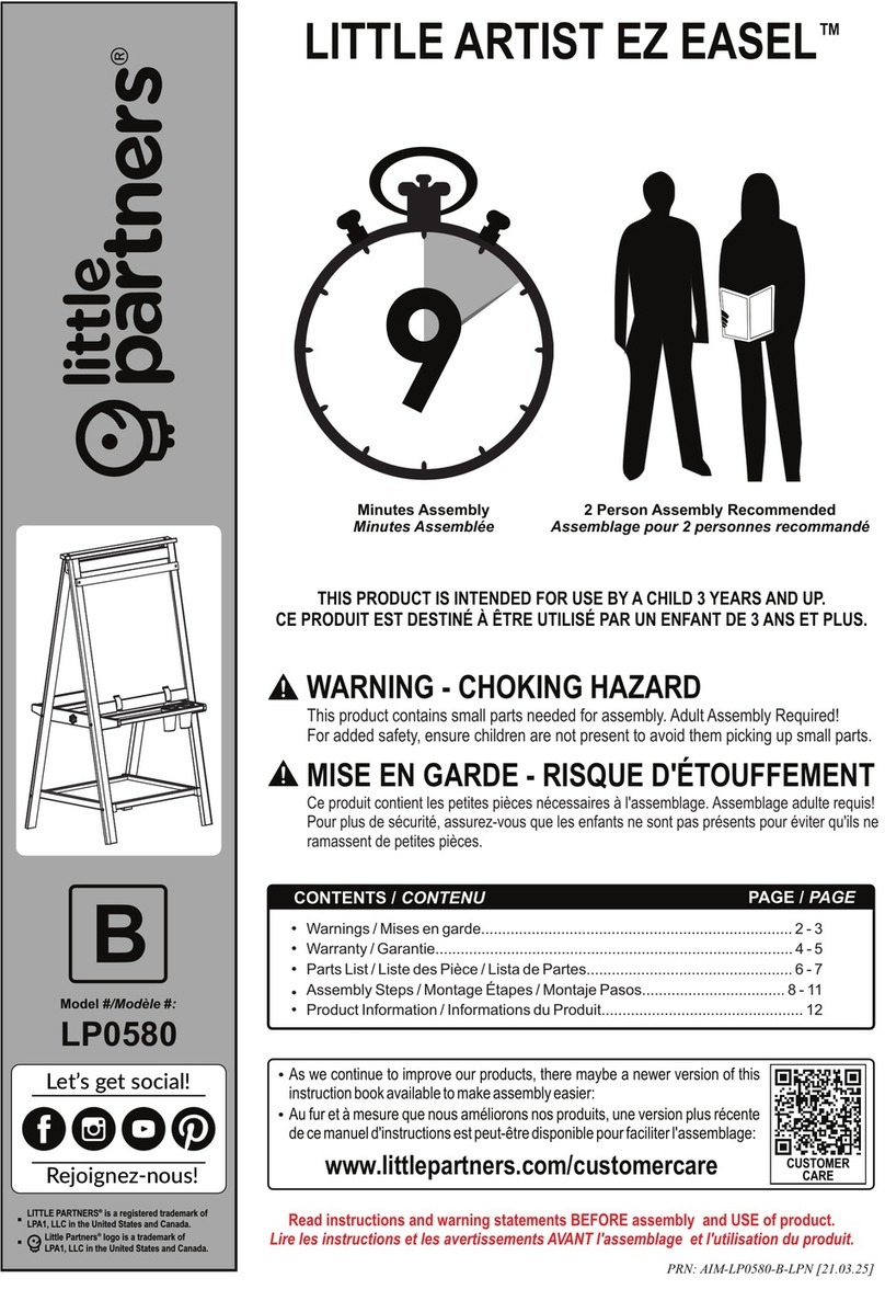 Little Partners LITTLE ARTIST EZ EASEL LP0580 Maintenance instructions Little Partners LITTLE ARTIST EZ EASEL LP0580 Maintenance instructions