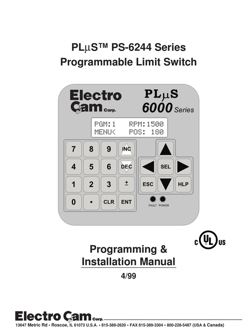 Electro Cam PLUS PS-6244 Series Programming & installation manual